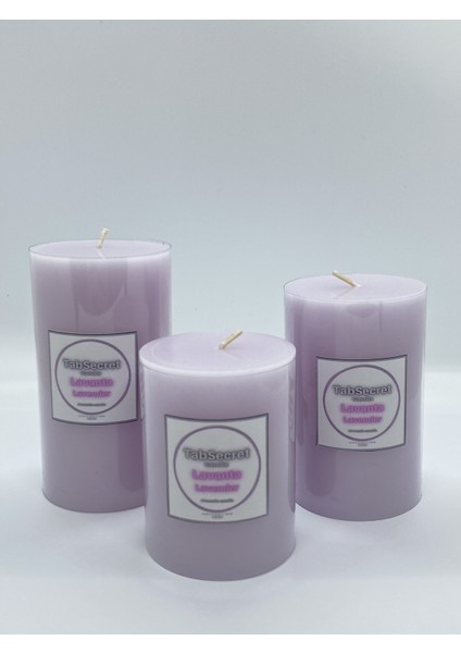 New Collection Lavanta Aromalı 3'lü Mum Seti