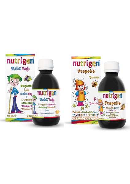 Çocuklar Için Vitamin Şurup Seti-Balık Yağı Şurubu 200 ml + Propolis Ekstratlı Kış Şurubu 200 ml
