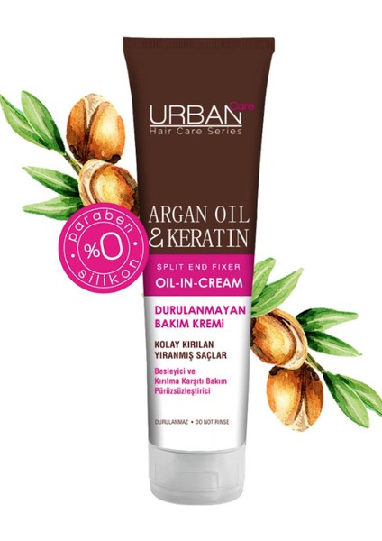 Hair Care Durulanmayan Saç Bakım Kremi Argan Oil & Keratin 150 ml
