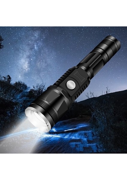 LED El Feneri Torche Su Geçirmez USB Şarj Edilebilir (Yurt Dışından)