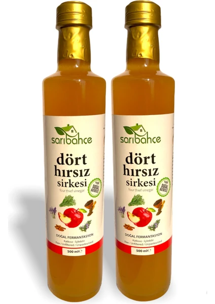 Dört Hırsız Sirkesi Doğal Fermente 500 ml 2'li