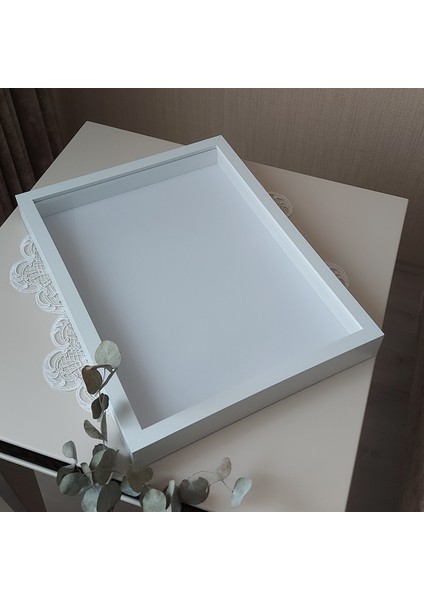 30X40 cm Yeni Trend Anı Çerçevesi Gül Kutusu! Beyaz Zemin