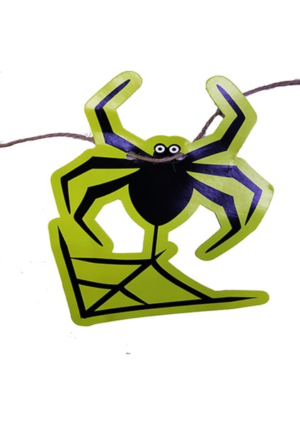 Parti Örümcek Şekilli Asmalı Halloween Flama Banner Afiş 2 Metre