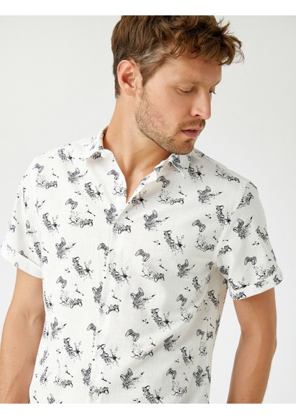 Kisa Kollu Gömlek Baskili Pamuklu fiyatları