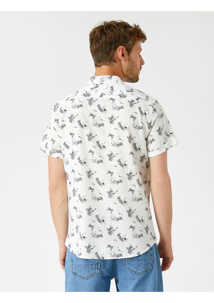 Kisa Kollu Gömlek Baskili Pamuklu fırsatları