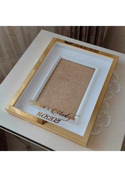 21X30 cm Gold Pleksili Kaplı! Fotoğraf Çerçevesi! Yeni Moda Tasarım Anı Çerçevesi! Ayna Çerçeve!
