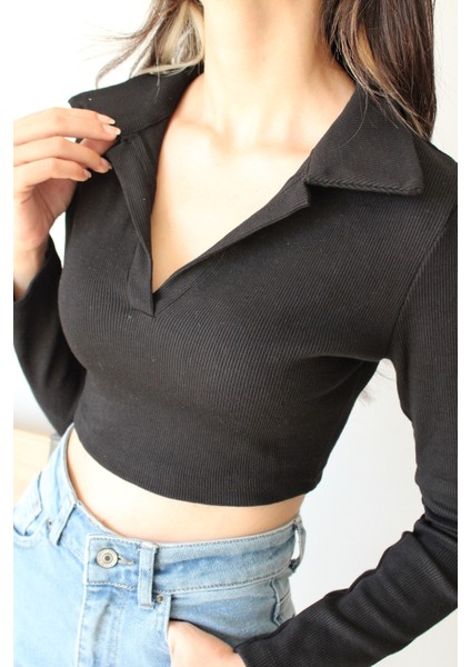 Siyah Polo Yaka Bluz fiyatları