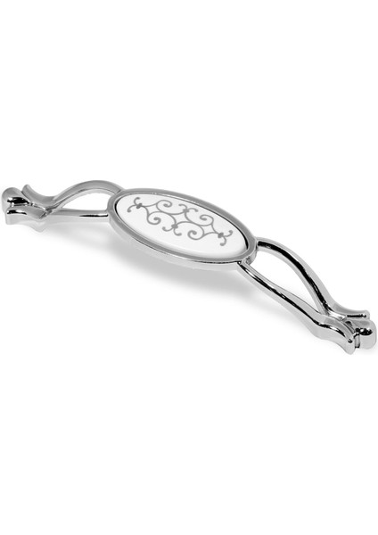 Erdem Çekmece Dolap Kapak Kulpu Kulbu Krom Gri Metal Kulp 128 mm (4 Adet)