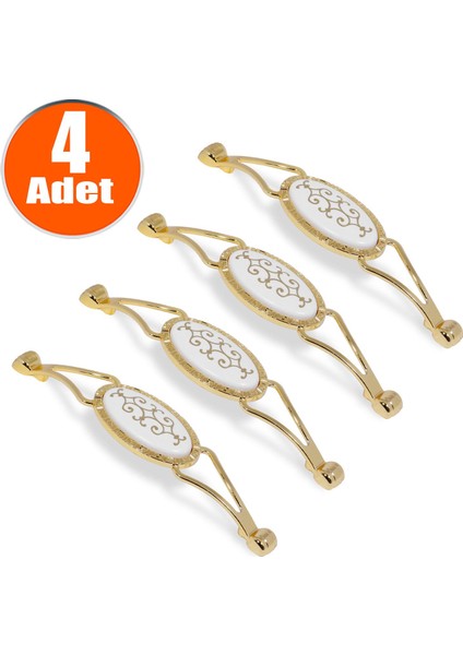 Seçil Çekmece Dolap Kapak Kulpu Kulbu Gold Metal Kulp 128 mm (4 Adet)
