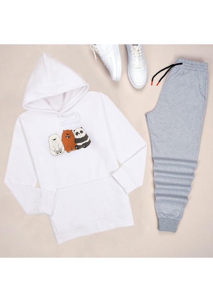 Beyaz Panda Eşofman Takımı