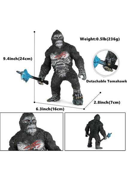 Godzilla Vs King Kong Gorilla Gerçekçi Aksiyon Figürü Oyuncak (Yurt Dışından)