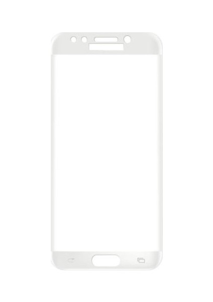 Samsung Galaxy J7 Prime Tam Kaplayan Fiber Nano Ekran Koruyucu Cam Beyaz