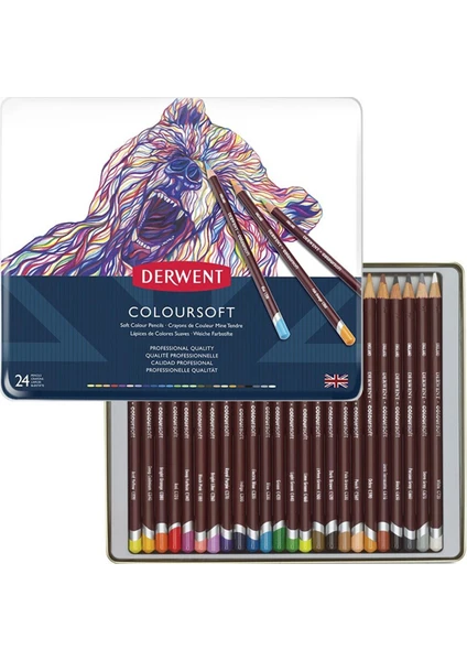 Coloursoft Kuru Boya Kalem Seti 24 Renk Metal Kutu