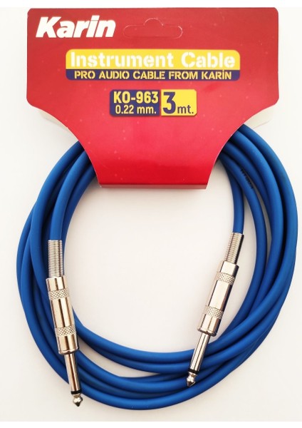 K0-963 3m-Bl 3 Metre Gitar Kablosu ( Mavi )
