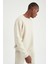 Oversize Fit Bisiklet Yaka Basic Pamuklu Sweatshirt T5139AZ21WN 4