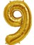 Rakam Folyo Balon 9 Altın Renk 100 cm - 40" 1