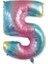 Rakam Folyo Balon 5 Gökkuşağı Renk 86 cm - 34” 1