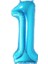 Rakam Folyo Balon 1 Mavi Renk 86 cm - 34” 1