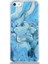 Caseworld Apple Apple iPhone 5 Kapak Mermer Desenli Pop Socketli Silikon Kılıf - Mavi 1