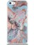 Caseworld Apple Apple iPhone 5s Kapak Mermer Desenli Pop Socketli Silikon Kılıf - Mercan 1