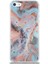 Caseworld Apple Apple iPhone 5s Kapak Mermer Desenli Pop Socketli Silikon Kılıf - Mercan 2