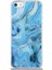 Caseworld Apple Apple iPhone 5s Kapak Mermer Desenli Pop Socketli Silikon Kılıf - Mavi 2