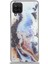 Caseworld Samsung Galaxy A12 Kapak Mermer Desenli Pop Socketli Silikon Kılıf - Mor 2