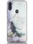 Caseworld Samsung Galaxy M11 Kapak Mermer Desenli Pop Socketli Silikon Kılıf - Beyaz 1