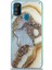 Caseworld Samsung Galaxy M30S Kapak Mermer Desenli Pop Socketli Silikon Kılıf - Gold 1