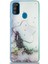 Case World Caseworld Samsung Galaxy M21 Kapak Mermer Desenli Pop Socketli Silikon Kılıf - Beyaz 1