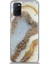 Caseworld Oppo A92 Kapak Mermer Desenli Pop Socketli Silikon Kılıf - Gold 2
