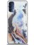Caseworld Oppo Reno 4 Kapak Mermer Desenli Pop Socketli Silikon Kılıf - Mor 2