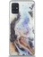 Caseworld Samsung Galaxy A51 Kapak Mermer Desenli Pop Socketli Silikon Kılıf - Mor 1