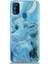 Caseworld Samsung Galaxy M30S Kapak Mermer Desenli Pop Socketli Silikon Kılıf - Mavi 2