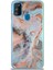 Caseworld Samsung Galaxy M30S Kapak Mermer Desenli Pop Socketli Silikon Kılıf - Mercan 2
