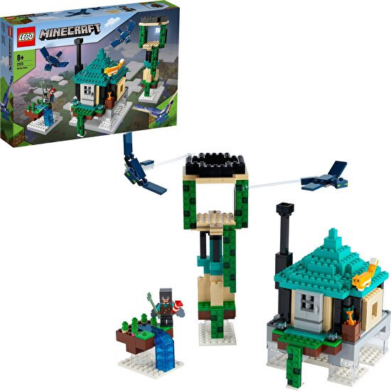 LEGO® Minecraft# Gökyüzü Kulesi 21173 Bir Pilot; 2 Uçan Hayalet ve Bir Kedi İçeren Eğlenceli Uçan Adalar Yapım Seti (565 Parça)