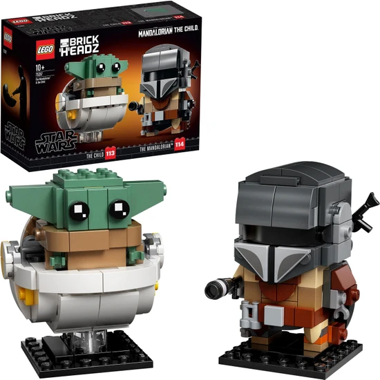 LEGO® BrickHeadz# Star Wars# The Mandalorian# & The Child 75317- 10 Yaş ve Üzeri Star Wars Sevenler İçin Baby Yoda İçerenYaratıcı Oyuncak Yapım Seti (295 Parça)