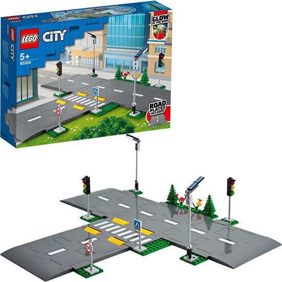 LEGO® City Yol Zeminleri 60304 - 5 Yaş ve Üzeri Çocuklar İçin LEGO® City Setleriyle Uyumlu Yaratıcı Oyuncak Yapım Seti (112 Parça)