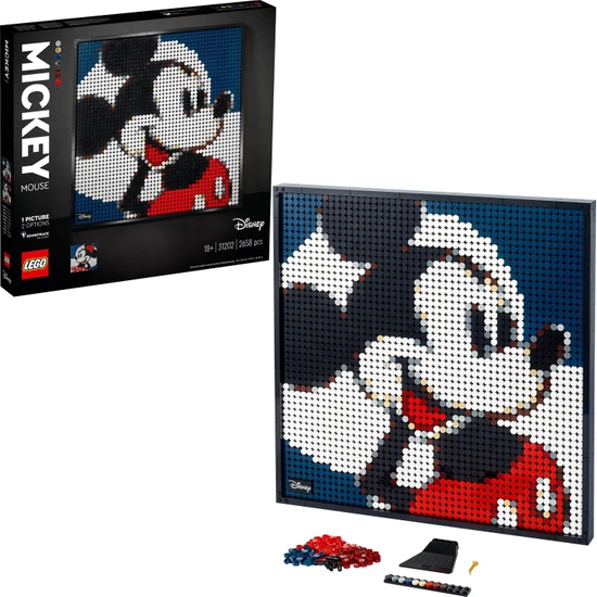 LEGO® Art # Disney#s Mickey Mouse 31202 - Yetişkinler için Duvar Dekoru Yapım Seti (2658 Parça)