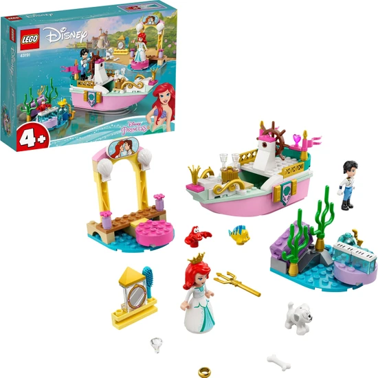 LEGO® l Disney Princess# Ariel#in Kutlama Teknesi 43191 - Çocuklar İçin Yaratıcı Oyuncak Yapım Seti (114 Parça)