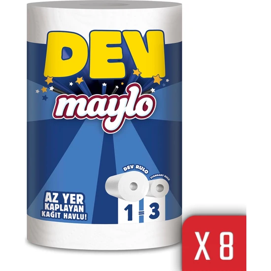 Maylo Çift Katlı Dev Kağıt Havlu 8'li Paket