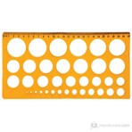 Ark Daire Şablonu Cetveli 1/36 Sarı Renkli 25 cm Ölçülerle Kullanıma Uygun