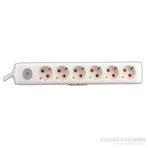 Viko 90117605 Multi-Let 5 m Uzatma Kablosu 6'lı Anahtarlı Beyaz Renkli Priz ile Pratik Çözüm