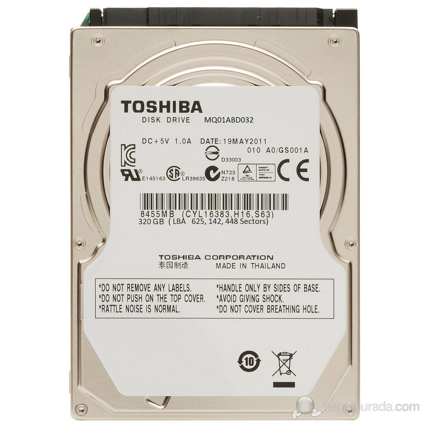320 GB SATA 2,5 Zoll, 320 GB, 5400 U/min Toshiba 320 GB 2,5 Zoll Festplatten 