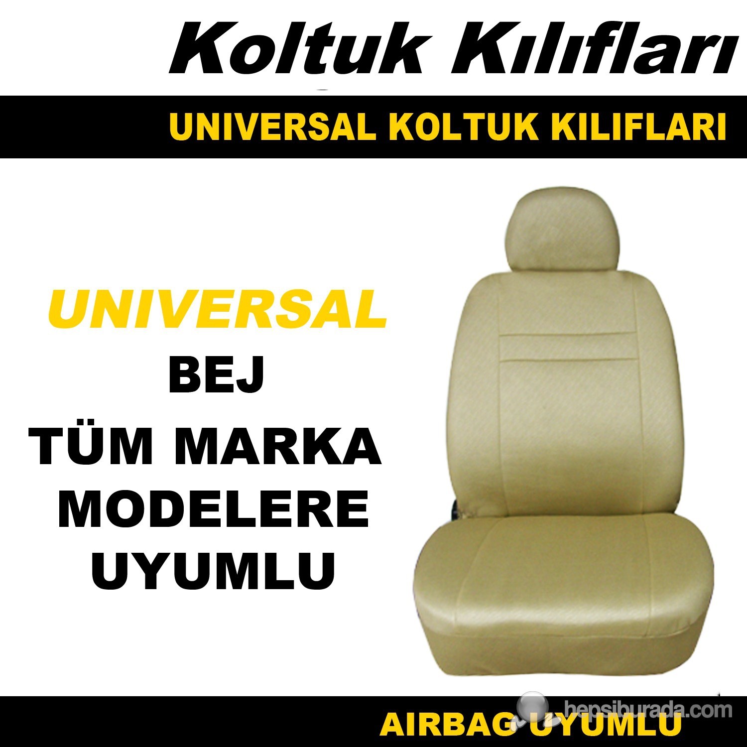 Oto Koltuk Kılıfı Airbag Uyumlu Bej 39452 Fiyatı