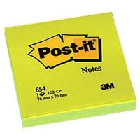 3M Post-it 654 Not Sarı 100 yaprak 76x76mm