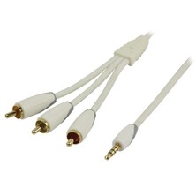 Bandridge BBM22410W20 3.5mm - 3x RCA Male 2m AV Apple Altın Kaplama Kablo