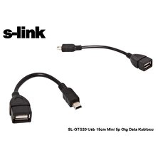 S-Link Sl-Otg20 Usb 15Cm Mini 5P Otg Data Kablosu