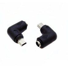 Ti-Mesh Dc 5.5X2.1 Mm Jack / Right Angle Usb Mini 5P M Güç Çevirici Adaptör