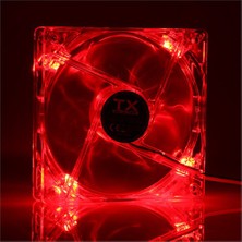 TX 12 cm Kırmızı Ledli Sessiz Şeffaf Kasa Fanı (TXCCF12RD)